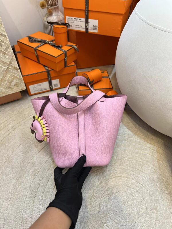 002d39f9e80afdc-1 Hermes Picotin 18CM TC Leather X9 Mauve Sylvestre Silver Hardware