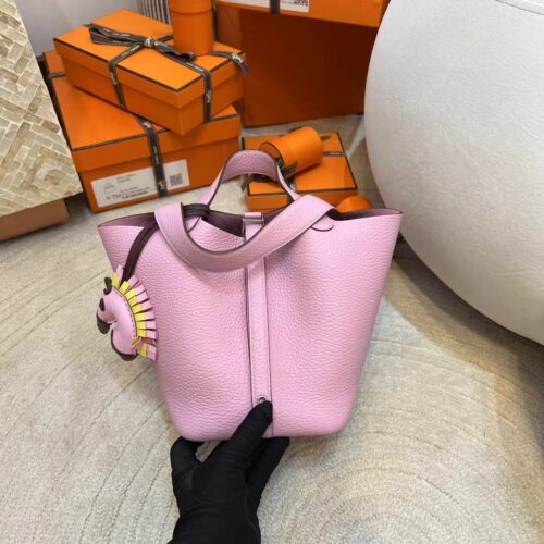 Hermes Picotin 18CM TC Leather X9 Mauve Sylvestre Silver Hardware