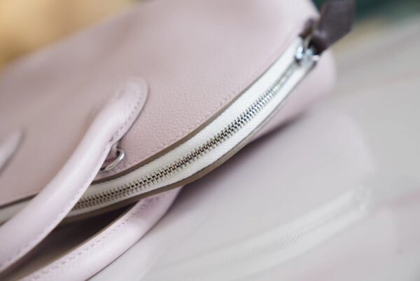 006c5e81bf9a8a0 Sale Hermes Mini Bolide 18CM 09 Mauve Pale/ Three Colors Evercolor Silver Hardware