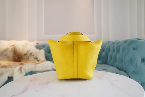 0079800d7aff49a-1 New God Factory Bags Hermes Picotin18CM 9O Naples Yellow Clemence Leather Silver Hardware