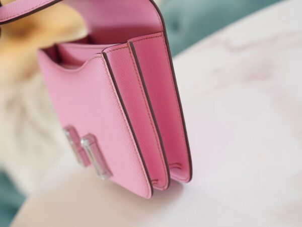 00bc91598bfaf61 God Factory Bags Factory Hermes 5P Pink Epsom Leather Constance Bag19CM Silver Hardware