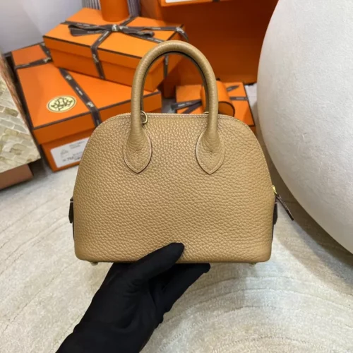 Hermes Mini Bolide 18CM 0M Chai TC Leather Gold Hardware