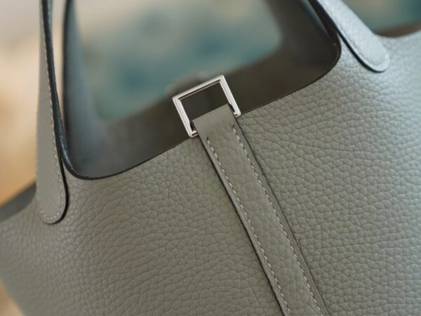 011184e2787fe81 New Hermes Picotin Bag 18CM Clemence 4Z Gris Mouette Silver Hardware