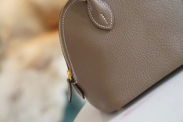 013a78592cd402f Wholesale Hermes Chevre Leather Mini Bolide 18CM CK18 Etoupe Gold Hardware
