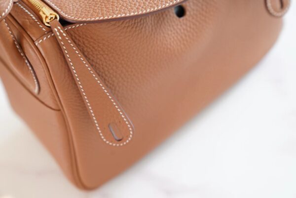 0155ab1490c61c0 Hand Stitch Hermes CK37 Gold Clemence Leather Lindy Bag26CM Gold Hardware