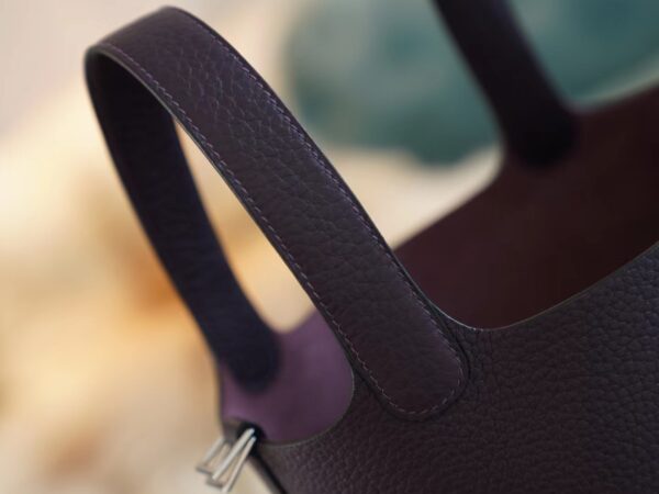 016e8b5a39792e0 Hermes Factory Picotin 18CM Clemence 59 Raisin Silver Hardware