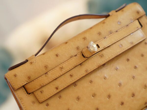 02393745c255e07 God Factory Bags Hermes Tabac-Camel South Africa KK Ostrich Mini Kelly Pochette22cm