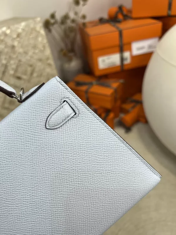 026641508f96ae5-jpg Canada Toronto Hermes Mini Kelly 19CM Epsom Leather T0 Blue Brume Silver Hardware