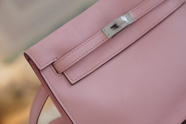 0331c485f4b1dac God Factory Bags Hermes Kelly Danse 22CM 3Q Rose Sakura Swift Leather Silver Hardware