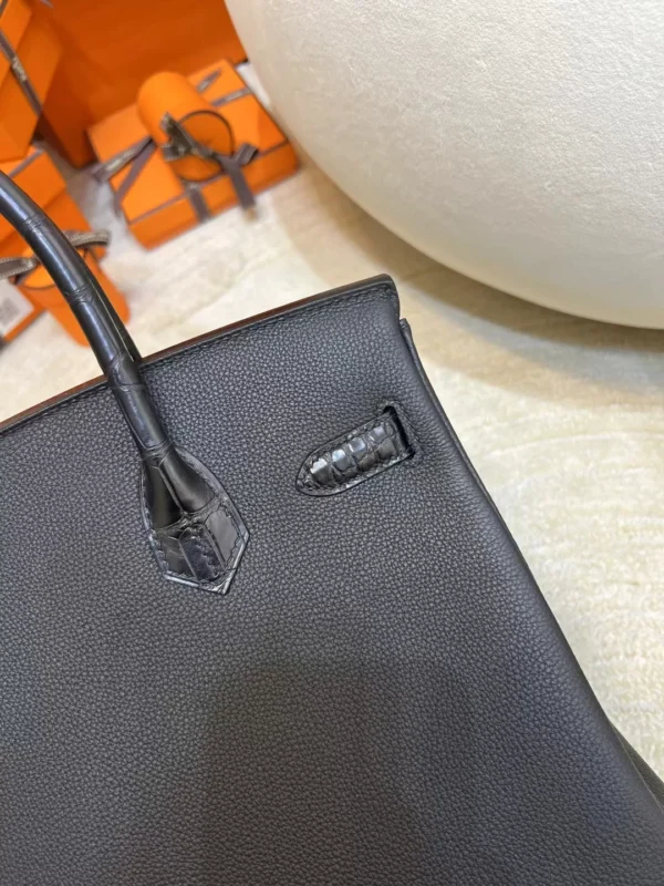 0333ba495de0fce-jpg Hermes Birkin Touch 30CM 89 Noir Matte Alligator/ Togo Rose Gold Hardware