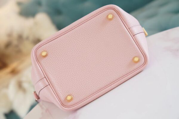 0336741fd37344d God Factory Bags Hermes Rose Sakura Clemence Leather Picotin18CM Women’s Bag Gold Hardware