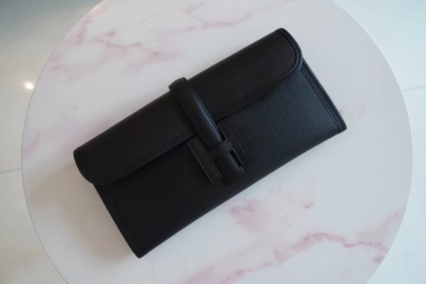03adc80dda40bae-1 God Factory Bags Factory Hermes CK89 Black Epsom Leather Jige Clutch Bag Wallet