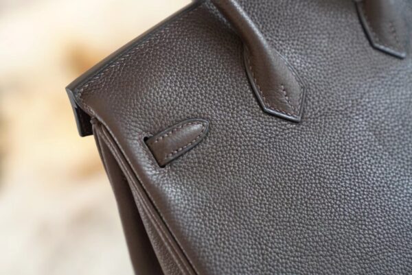 03d9c139daae5f1 Stock God Factory Bags Hermes CC46 Ebene Faubourg Leather Birkin25CM Gold Hardware