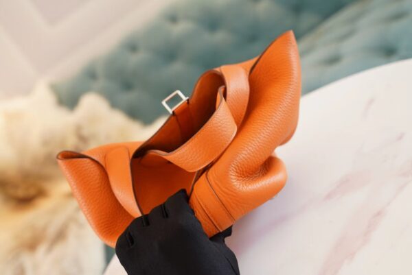 043c6e48edeff08 Full Handmade Hermes 93 Orange Clemence Leather Picotin18CM Silver Hardware