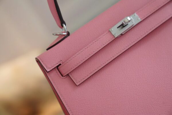 05ee290af5fd52e God Factory Bags Factory Hermes Kelly 25CM 1Q Rose Confetti Epsom Leather Silver Hardware