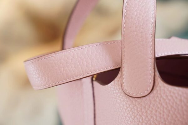 062ee5130903a0a God Factory Bags Hermes Rose Sakura Clemence Leather Picotin18CM Women’s Bag Gold Hardware