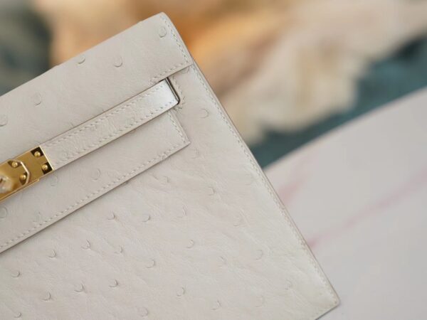 06792b83dae1d2f Thailand Bangkok Hermes Kelly Danse 22CM Ostrich Leather 8L Beton Gold Hardware
