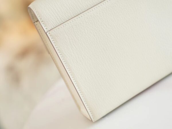 07174efa8652fd6 Stock Hermes Verrou Mini C10 Craie Chevre Leather Crossbody Bag Silver Hardware