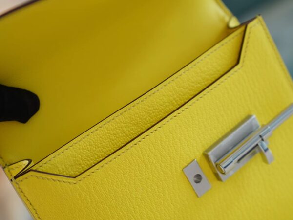 07943c862757eea God Factory Bags Factory Hermes 9R Lemon Yellow Chevre Leather Verrou Mini17CM Silver Hardware