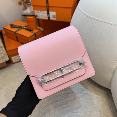 Saudi Arabia Riyadh Hermes Roulis 18cm Swift 3Q Rose Sakura Silver Hardware