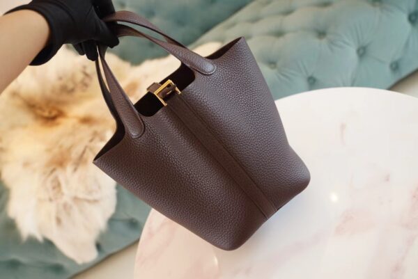 07d8be3649bd8ed God Factory Bags Factory Hermes 0G Rouge Sellier Clemence Leather Picotin18CM Gold Hardware