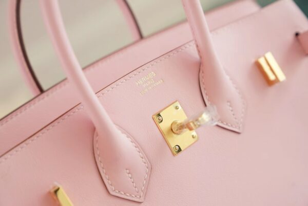 0849a5edaf9b8cd Hand Stitch Hermes Birkin Bag25CM 3Q Rose Sakura Swift Leather Gold Hardware
