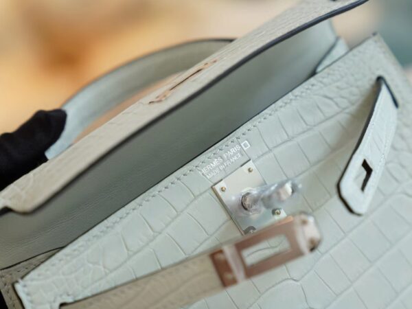 084c40acba5315d Hermes Factory Mini Kelly 19CM Matte Alligator 0W Gris Neve Silver Hardware