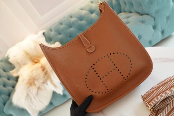 094af21d38f4fa3-1 Discount God Factory Bags Hermes Evelyne Shoulder Bag29CM CK37 Gold TC Leather