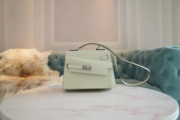 09a178c6eeedc12 Fashion Hermes Kelly II Sellier En Desordre 20 0S Vert Fizz Epsom Silver Hardware