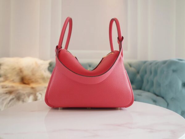 09c6d267f398972 God Factory Bags Hermes 8W Rose Azalee Clemence Lindy 26CM Gold Hardware