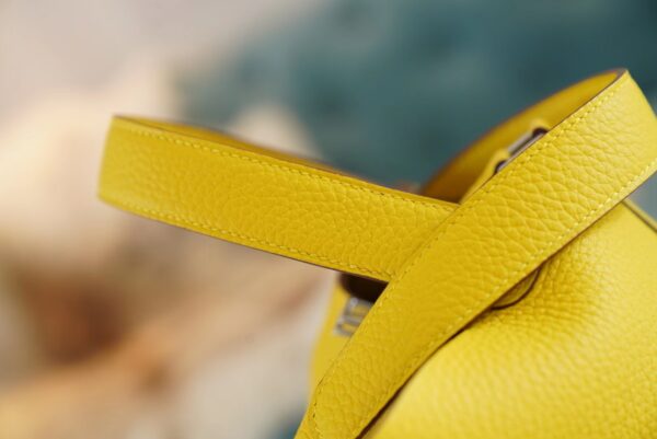 09d5640c1488ae0 New God Factory Bags Hermes Picotin18CM 9O Naples Yellow Clemence Leather Silver Hardware