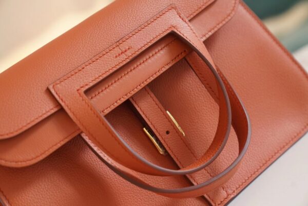 09f96141a6faddd-1 Discount Hermes Halzan25CM 36 Brique Evercolor Leather Silver Hardware