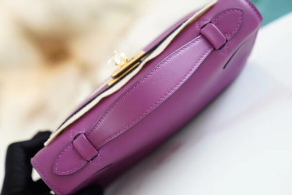 0a5ce7b98bcadf1 Full Handmade Hermes Kelly Pochette22cm P9 Anemone Swift Leather Gold Hardware