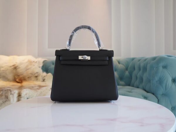 0ad8773e132f608-1 Hot Sale Hermes Kelly25CM Tote Bag CK89 Nior Togo Leather Silver Hardware