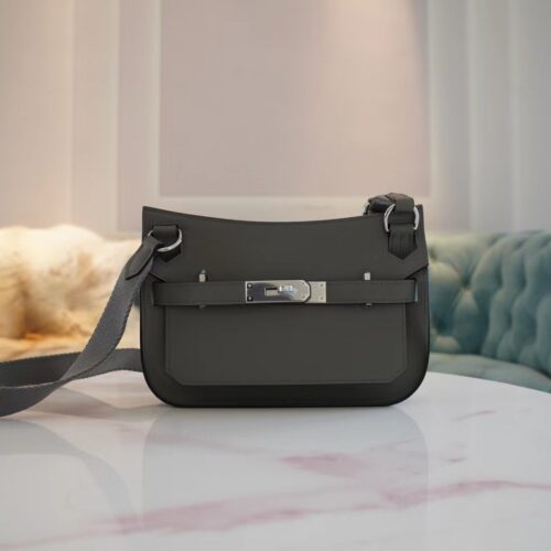 Full Handmade Hermes 0L Gris Meyer Swift Leather Jypsiere Mini Silver Hardware