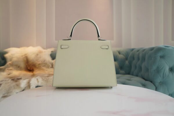 0d53cf568fa7392 Full Handmade Hermes 0S Vert Fizz Kelly 25CM Epsom Leather Silver Hardware