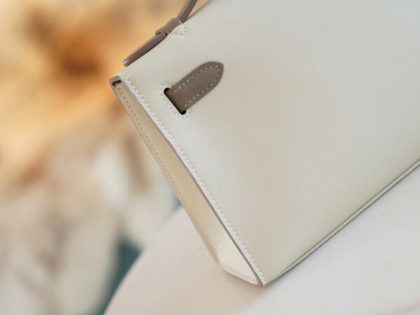 0d6913b0f42f576 God Factory Bags Factory Hermes Kelly Pochette22cm Craie & Gris Asphalt Swift Leather