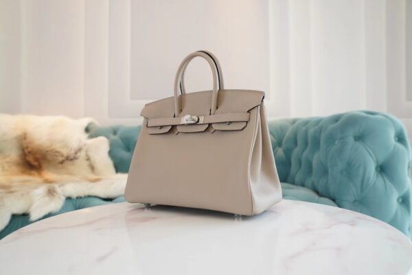 0defc8dd9a2cada Full Handmade Hermes Birkin25CM CK81 Gris Tourterelle Togo Leather Silver Hardware