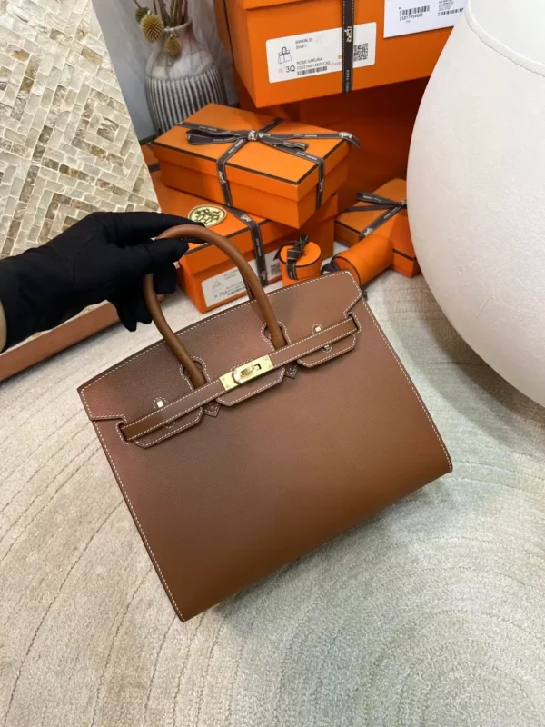 0e063040af7895c-jpg UK London Hermes Madame Leather 37 Gold Birkin Sellier 25CM Gold Hardware