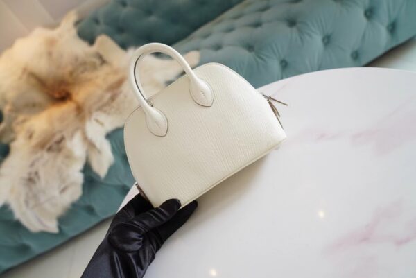 0e954f279a60098-1 New Arrival Hermes Mushroom Chevre Leather Mini Bolide 18CM Silver Hardware