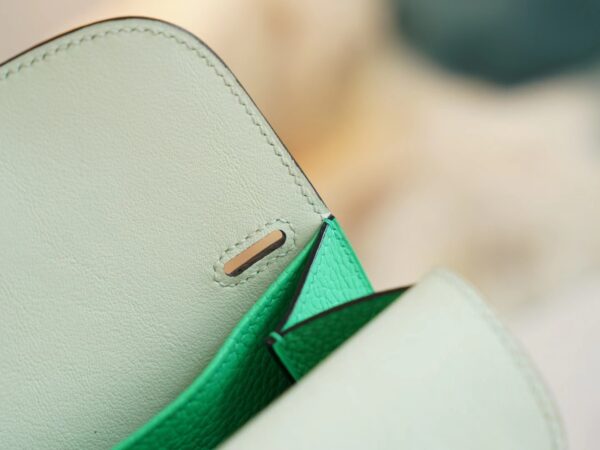 0ebc1b424af9c11 Australia Sydney Hermes Halzan 25CM Clemence 0Z Vert Fizz/ 0S Vert Fizz Silver Hardware