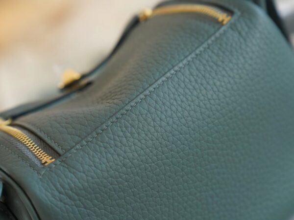 0ecf215ee8faa10 God Factory Bags Hermes Factory 63 Vert Amande Clemence Leather Mini Lindy19CM