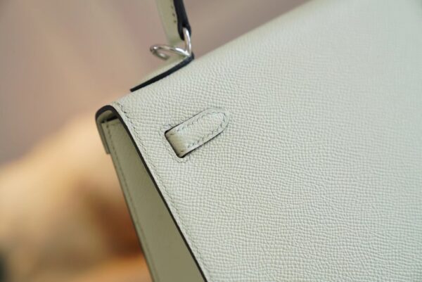 0ee88b64ed58a69 Full Handmade Hermes 0S Vert Fizz Kelly 25CM Epsom Leather Silver Hardware