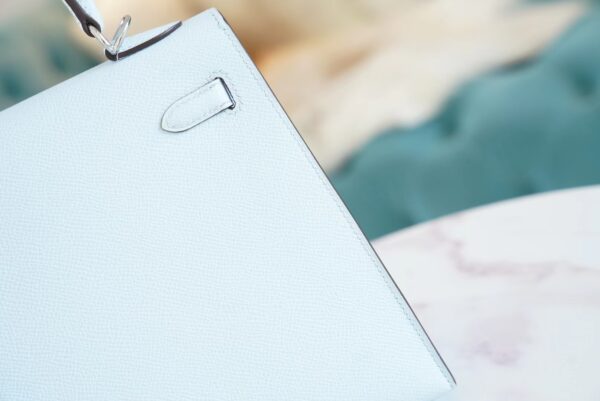 0faa5a2b326763c God Factory Bags Hermes Kelly Kelly 25CM T0 Blue Brume Epsom Leather Gold/Silver Hardware