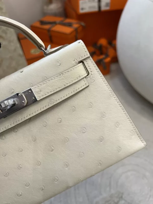 0fc935b7c603596-jpg Qatar Doha Hermes KK Ostrich Mini Kelly 19CM 3C Parchemin Silver Hardware
