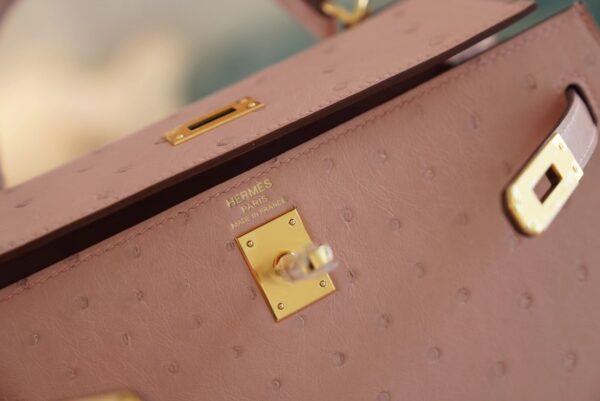 0fcba4906bf4f88 Canada Toronto Hermes Kelly 25CM Ostrich 94 Terre Cuite Gold Hardware
