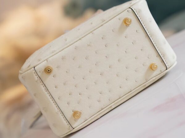 10378cbcf3d9252 Special Order Hermes South KK Ostrich Mini Lindy 19CM I2 Nata Gold Hardware