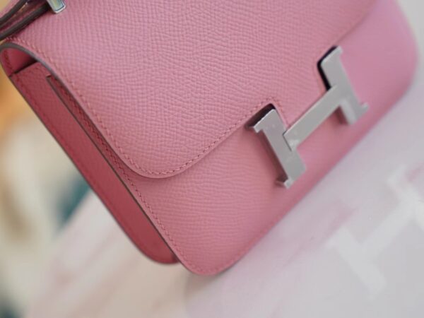 110c22d461ab5aa Sale God Factory Bags Factory Hermes Constance14cm Rose Sakura Epsom Leather Silver Hardware