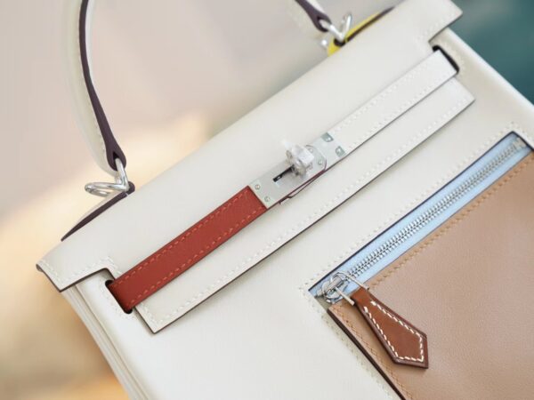 113a73a10ba3364 New God Factory Bags Factory Hermes Kelly25CM Colormatic Craie Swift Leather Silver Hardware