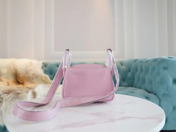 11485b8ea7645cb Discount Hermes X9 Mauve Sylyestre Chevre Leather Mini Lindy19CM Gold Hardware